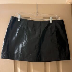 Hugo Buscati Leather Mini Skirt